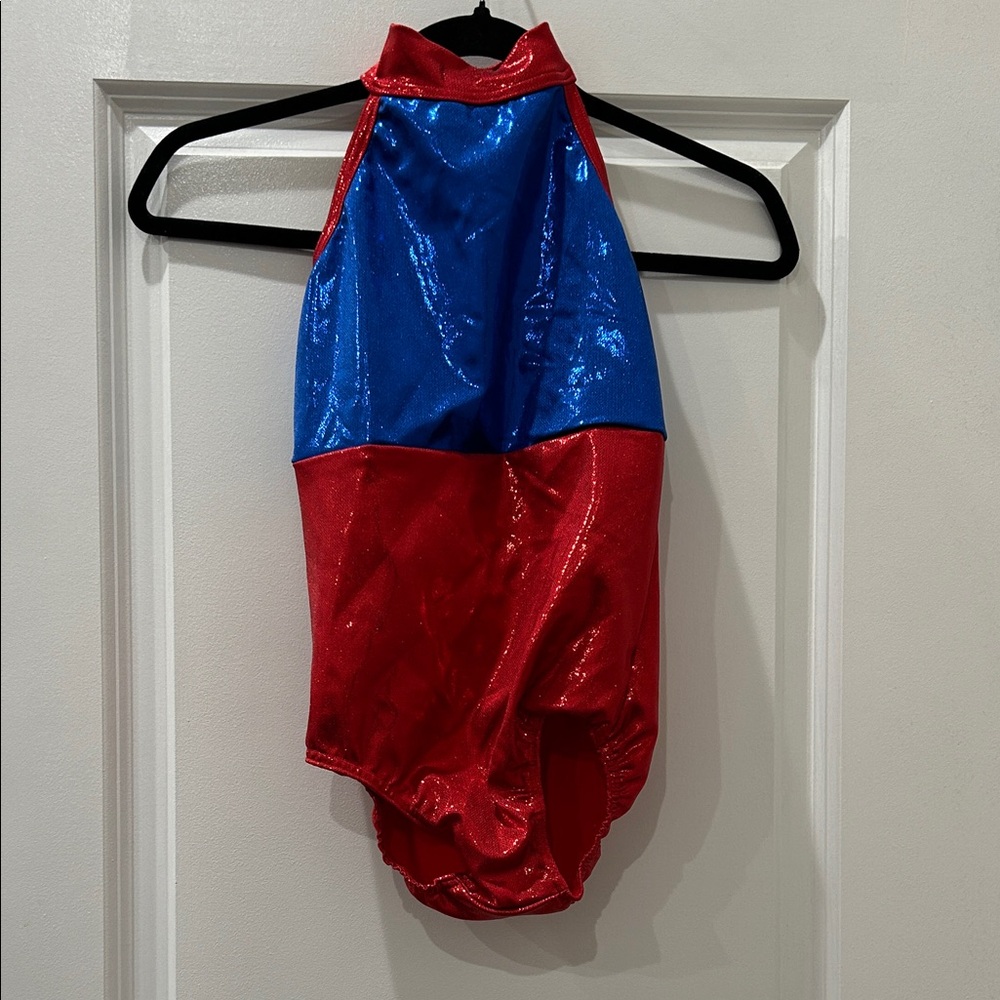 Sparkling Red and Blue Kids Dance Costume